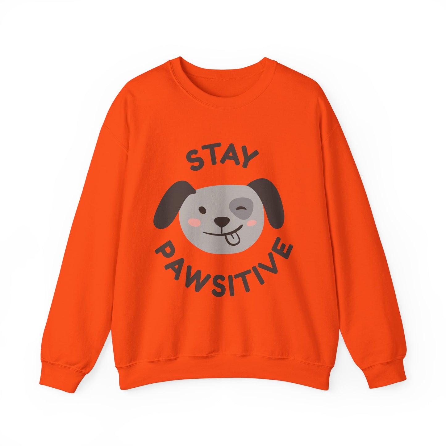 Stay Pawsitive Dog Lover Sweatshirt, Cute Pet Crewneck, Dog Mom Gift, Cozy Animal Apparel, Fun Pet Lover Merchandise