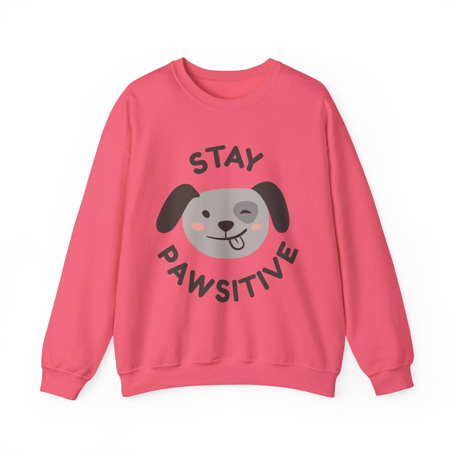 Stay Pawsitive Dog Lover Sweatshirt, Cute Pet Crewneck, Dog Mom Gift, Cozy Animal Apparel, Fun Pet Lover Merchandise