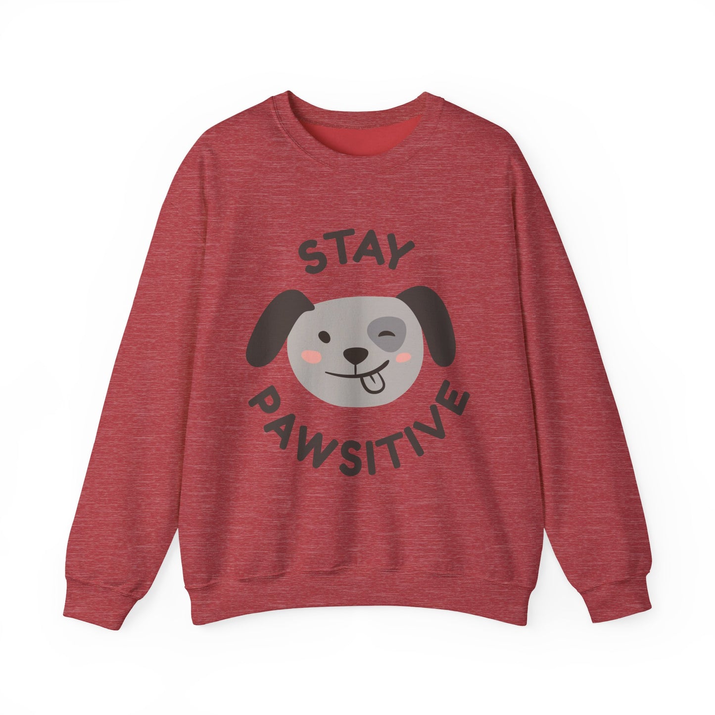 Stay Pawsitive Dog Lover Sweatshirt, Cute Pet Crewneck, Dog Mom Gift, Cozy Animal Apparel, Fun Pet Lover Merchandise