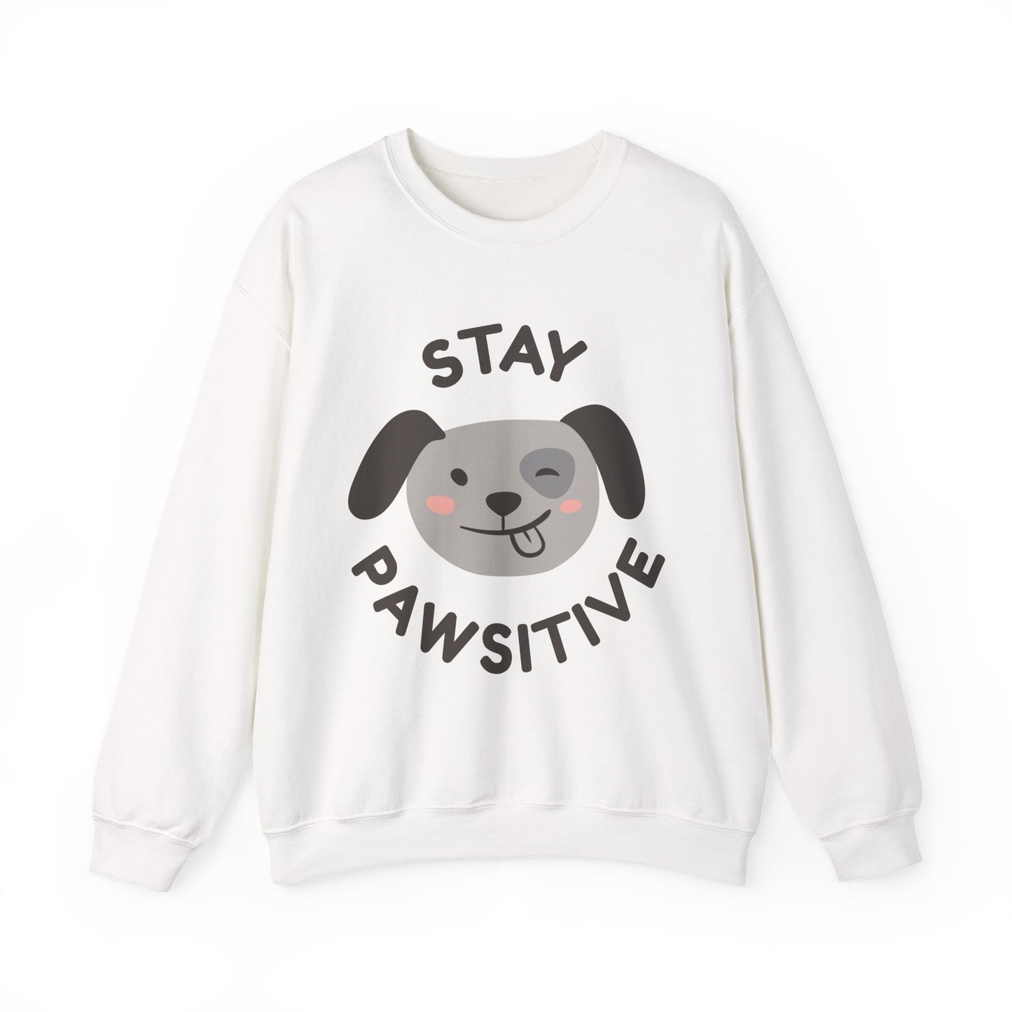 Stay Pawsitive Dog Lover Sweatshirt, Cute Pet Crewneck, Dog Mom Gift, Cozy Animal Apparel, Fun Pet Lover Merchandise