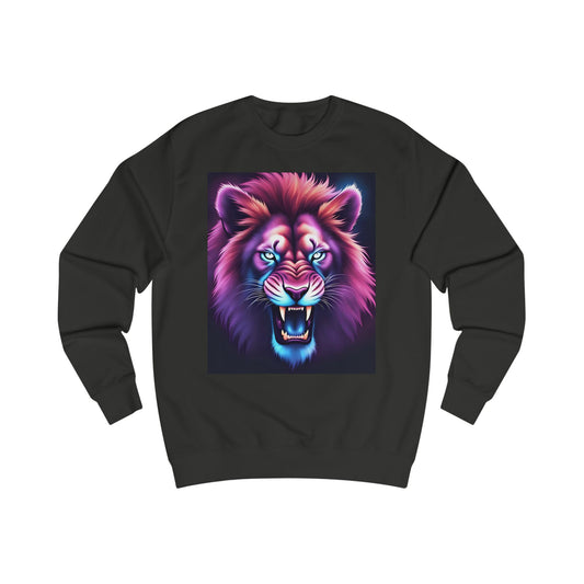 Fierce Lion Graphic Unisex Sweatshirt | Cozy Streetwear, Animal Lover Gift, Party Wear, Casual Outfit, Unique Art Apparel
